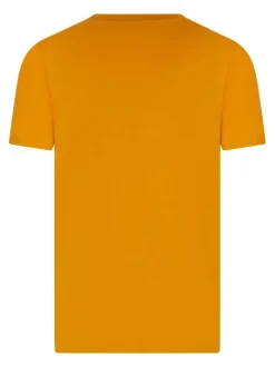 T-shirt en coton orange uni avec une coupe droite et un col rond