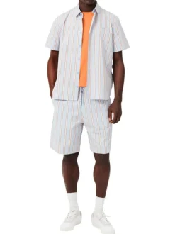 T-shirt en coton peche uni pourvu du logo brodé et d'un col rond