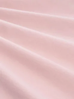 T-shirt en coton rose uni pourvu d'une coupe droite et d'un col rond