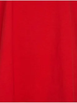 T-shirt en coton rouge avec une coupe oversize un col rond et flocage avant