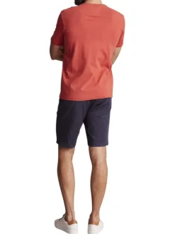T-shirt en coton rouge uni avec le logo imprimé ton sur ton et un col rond
