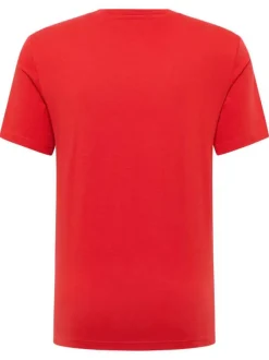 T-shirt en coton rouge uni avec un col rond et des manches courtes