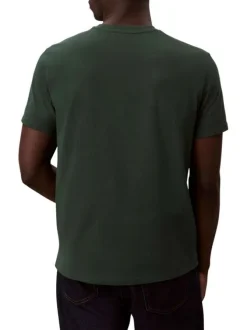 T-shirt en coton sapin uni avec une coupe droite et un col rond