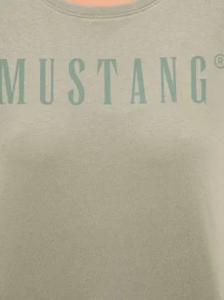 T-shirt en coton vert tilleul avec un logo imprimé et des manches courtes