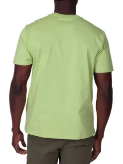 T-shirt en coton vert uni avec une coupe droite et un col rond