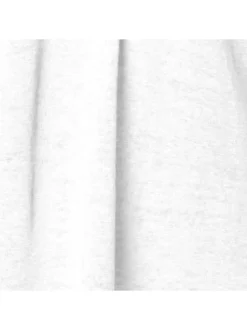 T-shirt en lin blanc en maille dévorée avec une coupe droite et un col v