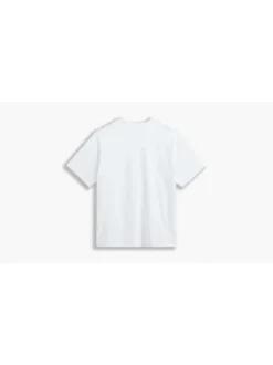 T-shirt grande taille blanc en coton uni avec logo coupe droite col rond