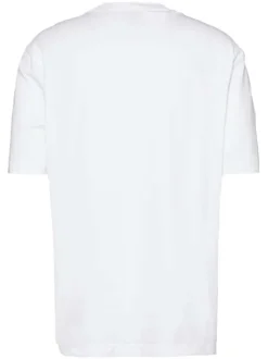 T-shirt Grande Taille en coton blanc uni avec une coupe droite col rond et un petit logo devant