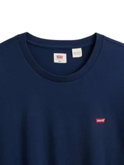 T-shirt grande taille en coton marine uni coupe droite à col rond