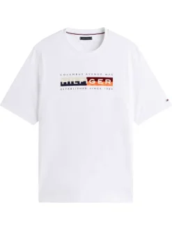 T-shirt grande taille en coton recyclé blanc avec un imprimé à l’avant
