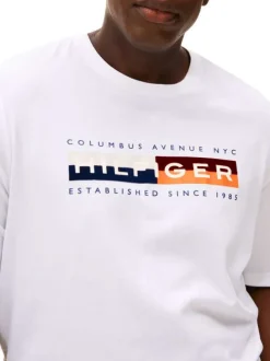 T-shirt grande taille en coton recyclé blanc avec un imprimé à l’avant