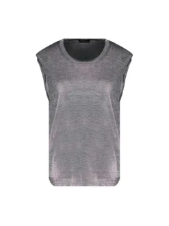 T-shirt gris chiné coupe regular avec un col rond