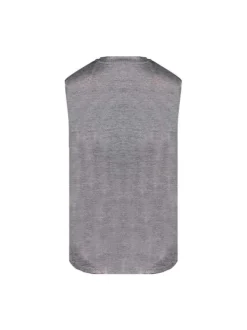 T-shirt gris chiné coupe regular avec un col rond