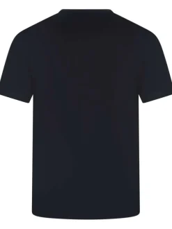 T-shirt homme marine uni avec une coupe droite et un col rond