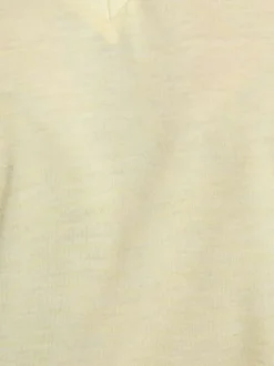 T-shirt jaune uni pourvu d'une coupe droite et des manches courtes