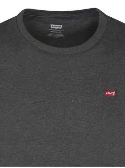 T-shirt Levi's® en coton anthracite chiné avec une coupe droite et un col rond