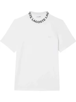 T-shirt manches courtes blanc uni avec un col rond et une coupe droite