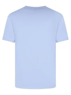 T-shirt manches courtes ciel uni avec une coupe droite et un col rond