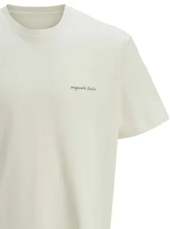 T-shirt manches courtes en coton écru avec fruits imprimés au dos et col rond