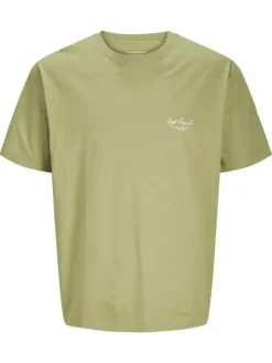 T-shirt manches courtes en coton tilleul avec fenêtre imprimée au dos et logo