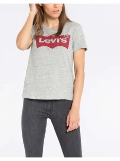 T-shirt manches courtes femme gris