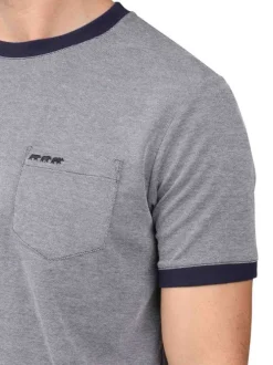T-shirt manches courtes gris uni avec une coupe droite et un col rond