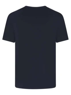 T-shirt manches courtes marine uni avec une coupe droite et un col rond