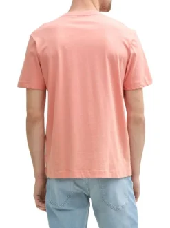 T-shirt manches courtes rose en coton avec logo blanc imprimé à coupe regular