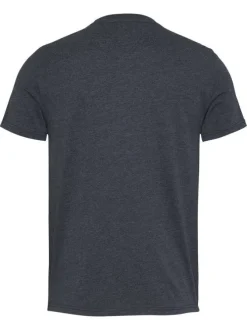 T-shirt marine uni avec une coupe droite et des manches courtes