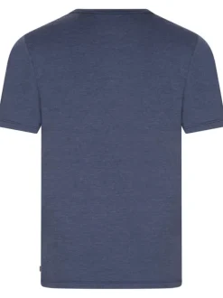 T-shirt marine uni avec une coupe droite un col rond et des manches courtes