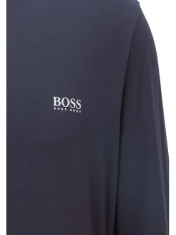 T-Shirt marine uni coupe régular avec un col rond