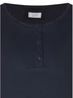 T-shirt marine uni pourvu d'une coupe ajustée et des manches courtes
