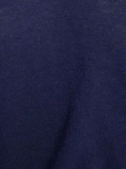 T-shirt marine uni pourvu d'une coupe droite et d'un col en V