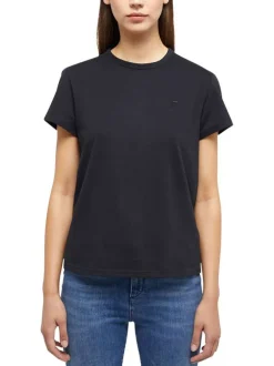 T-shirt noir Ada en coton à coupe slim avec logo brodé et col rond