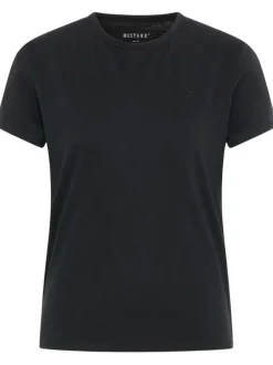 T-shirt noir Ada en coton à coupe slim avec logo brodé et col rond