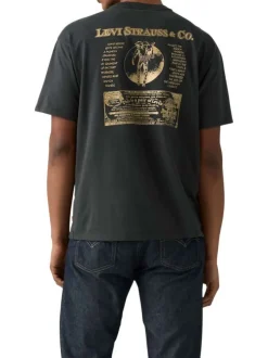 T-shirt noir avec un imprimé fantaisie et des manches courtes