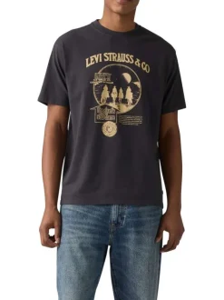 T-shirt noir avec un imprimé fantaisie et des manches courtes