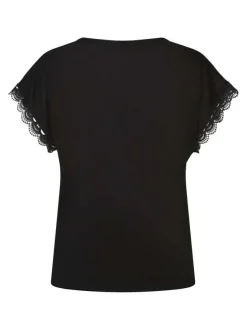 T-shirt noir uni avec une coupe droite et des manches courtes
