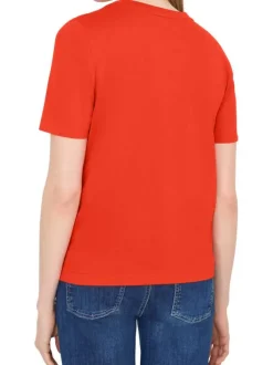 T-shirt orange uni pourvu de manches courtes et d'un col rond