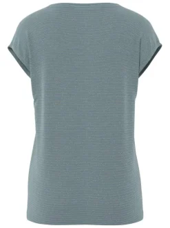 T-shirt petrole uni avec une coupe droite et des manches courtes