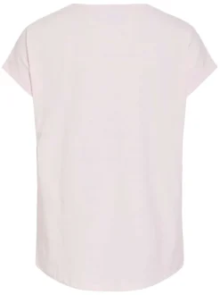 T-shirt rose uni avec une coupe droite et des manches courtes