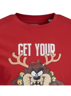 T-shirt rouge coupe droite avec un col rond