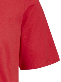 T-shirt rouge en coton avec une coupe droite et des manches courtes