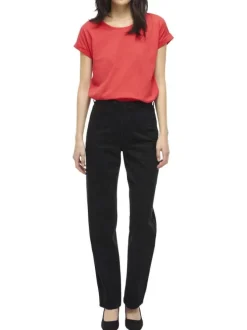 T-shirt rouge uni avec une coupe ajustée et des manches courtes