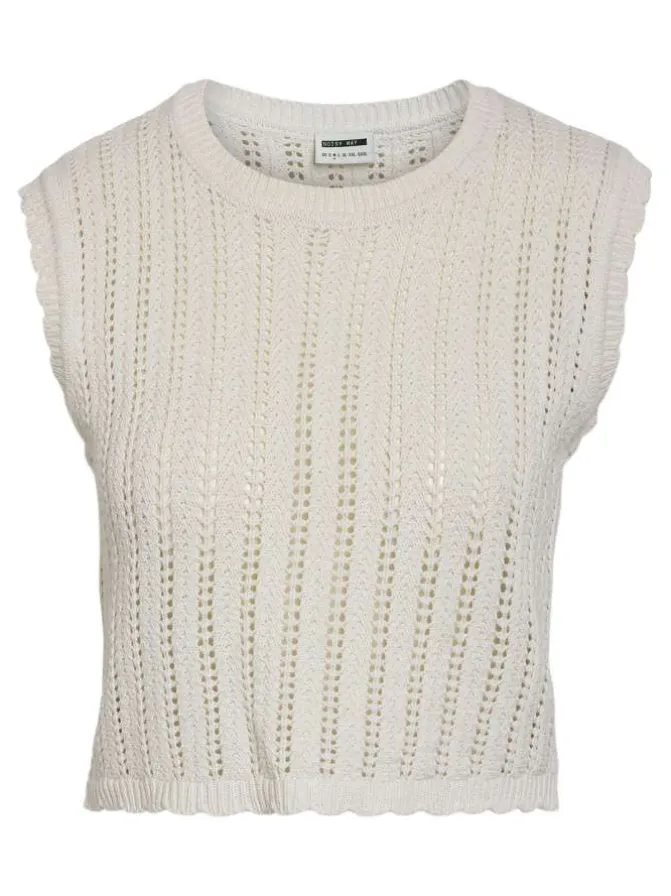 T-shirt sans manche Laika S/L O-Neck Knit Vest Fwd en coton mélangé écru