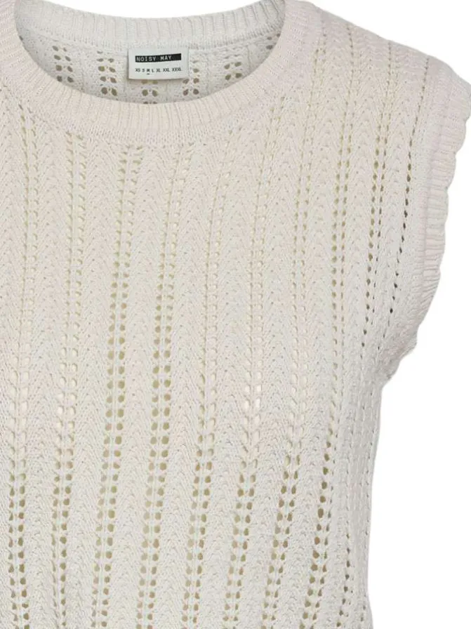 T-shirt sans manche Laika S/L O-Neck Knit Vest Fwd en coton mélangé écru