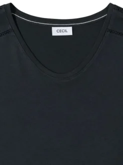 T-shirt sapin uni avec coupe droite et des manches courtes élastiquées