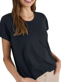 T-shirt sapin uni avec coupe droite et des manches courtes élastiquées