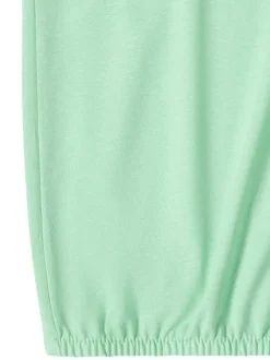 T-shirt vert uni avec coupe droite et des manches courtes élastiquées