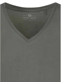 T-shirt vert uni avec une coupe droite et des manches courtes